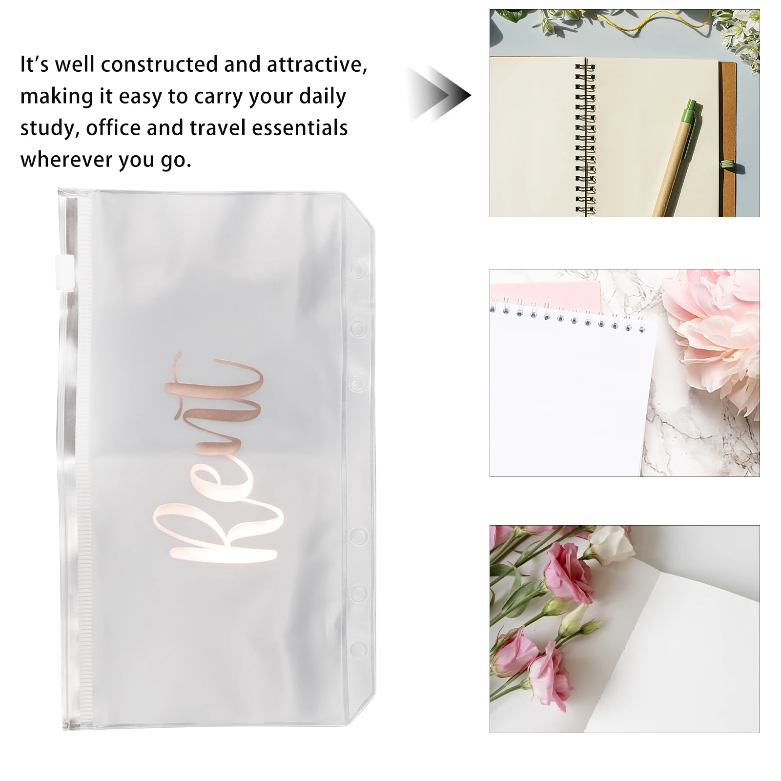 

10 Pcs Cash Budget Bag Pocket Binder Bronzing Pouch File Folder Organizer Plastic Folders Office