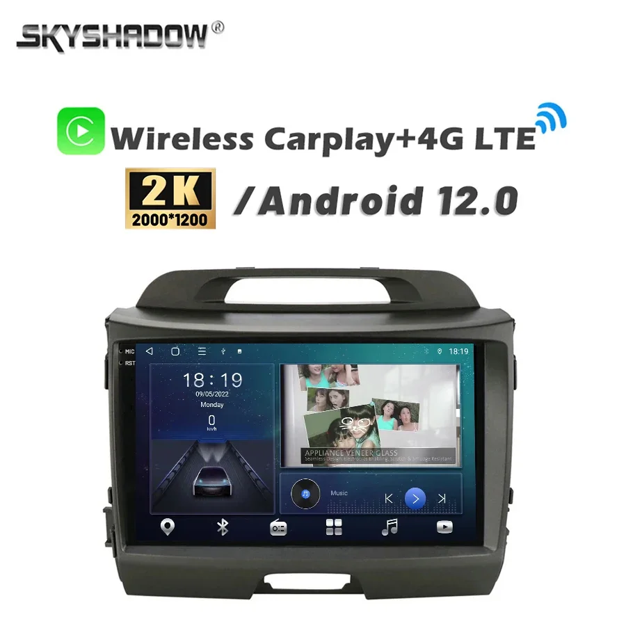 2000*1200 Carplay Auto Android 14.0 8G+128G 360 Camera Car DVD Player GPS WIFI Bluetooth RDS Radio For KIA Sportage 3 2010 -2016