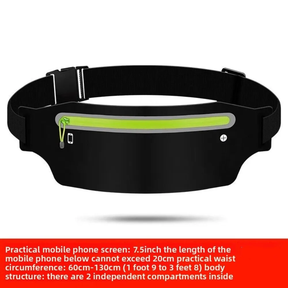 7.5インチ以下のスマホ対応 スリム薄型ウエストバッグ 防水クロスボディチェストパックバッグ 多機能ナイロンファニーパック ジム用