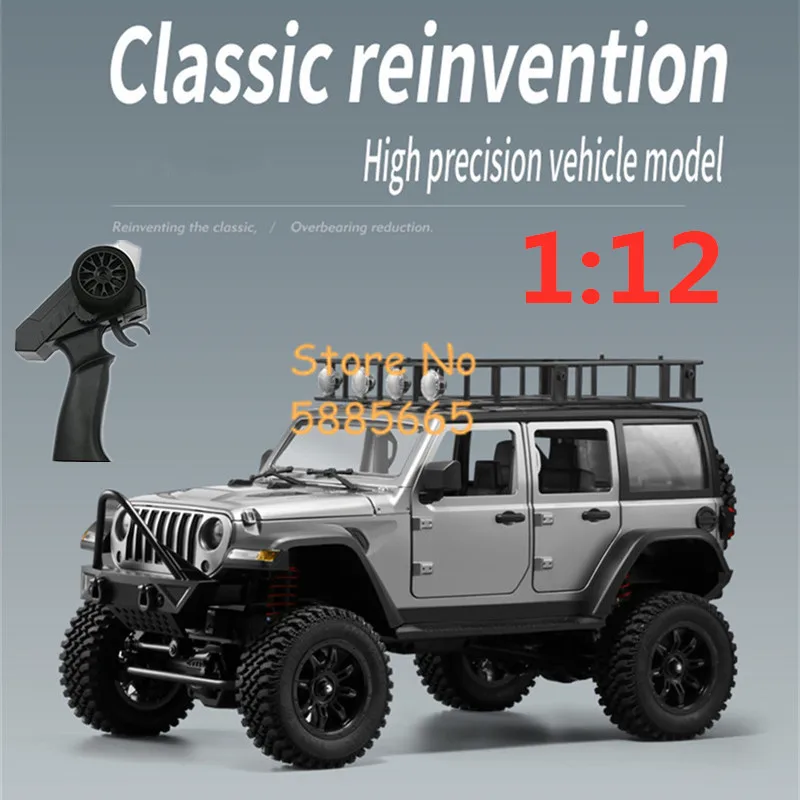 Professional Crawler Off Road Remote Control Car 1/12 4WD Speed Adjust Shock Absorption Auto Lighting RC Car Truck Vehicle Model