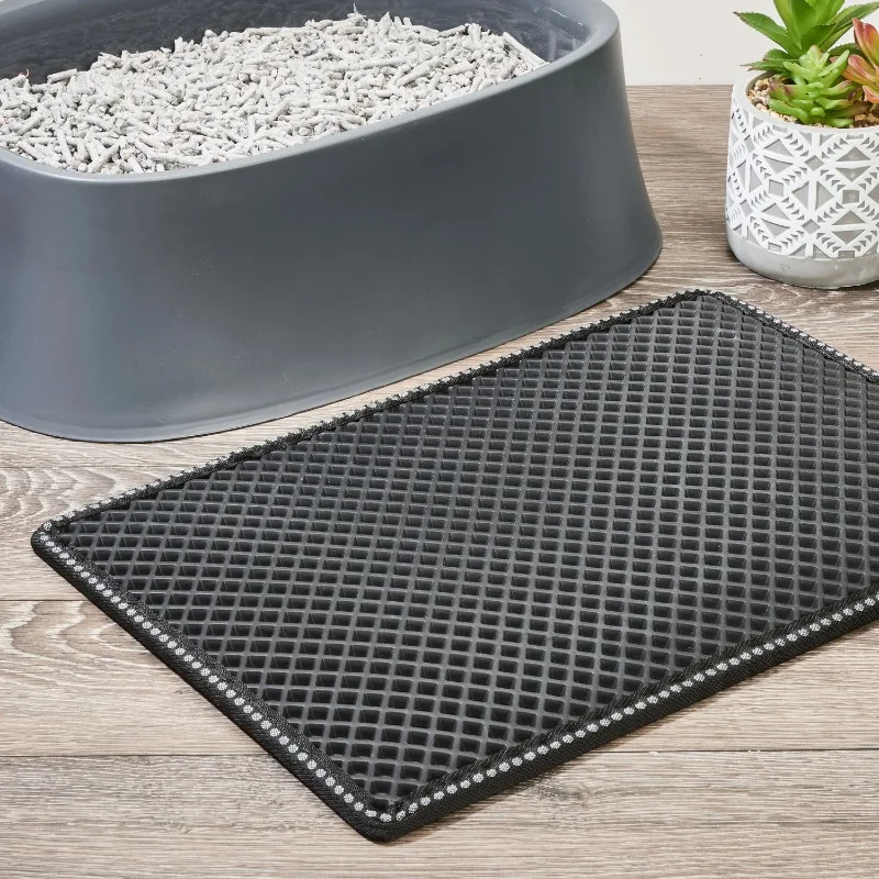 

Life 2-Layer Sifting Cat Litter Mat, Black, 21.3" x 14"