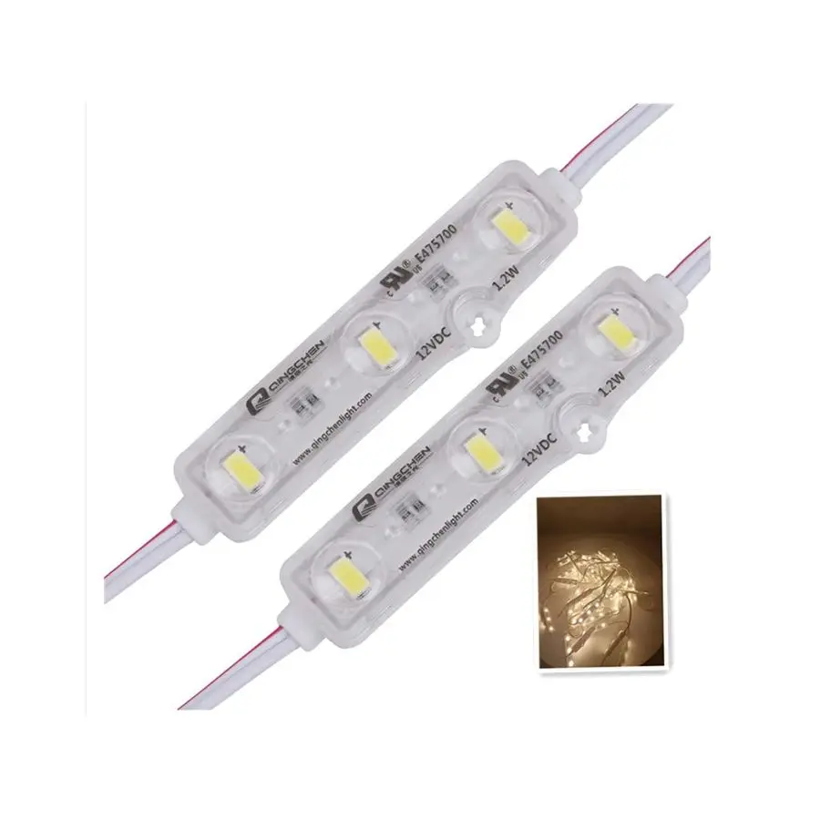 

Светодиодный модуль теплого белого света 3000K 12V DC 1.2W, 25 футов, 50 шт. в цепи, 5630 SMD, для световых коробов, рекламных вывесок и букв с T-образным профилем