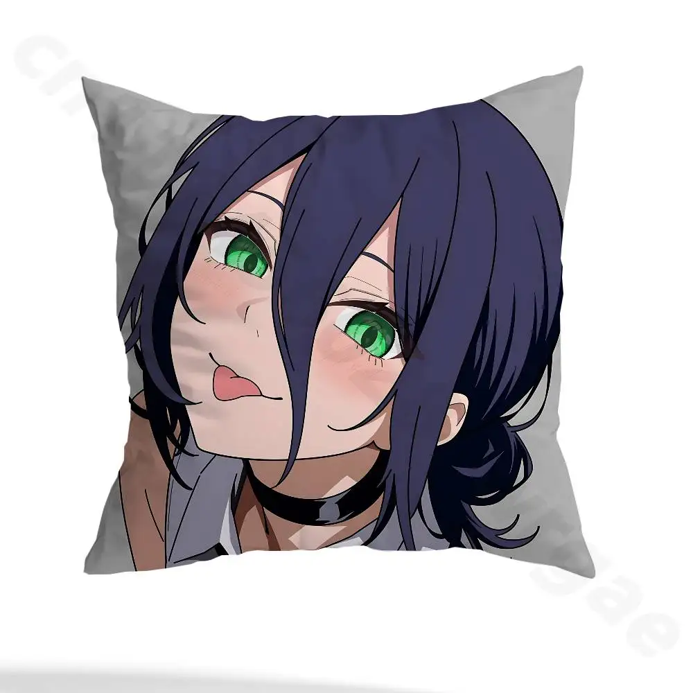 C-Chainsaw M-Man R-Reze Pillow Case Anti-dustmite Pillowcase Invisible zipper silky short plush Sofa cushion cover