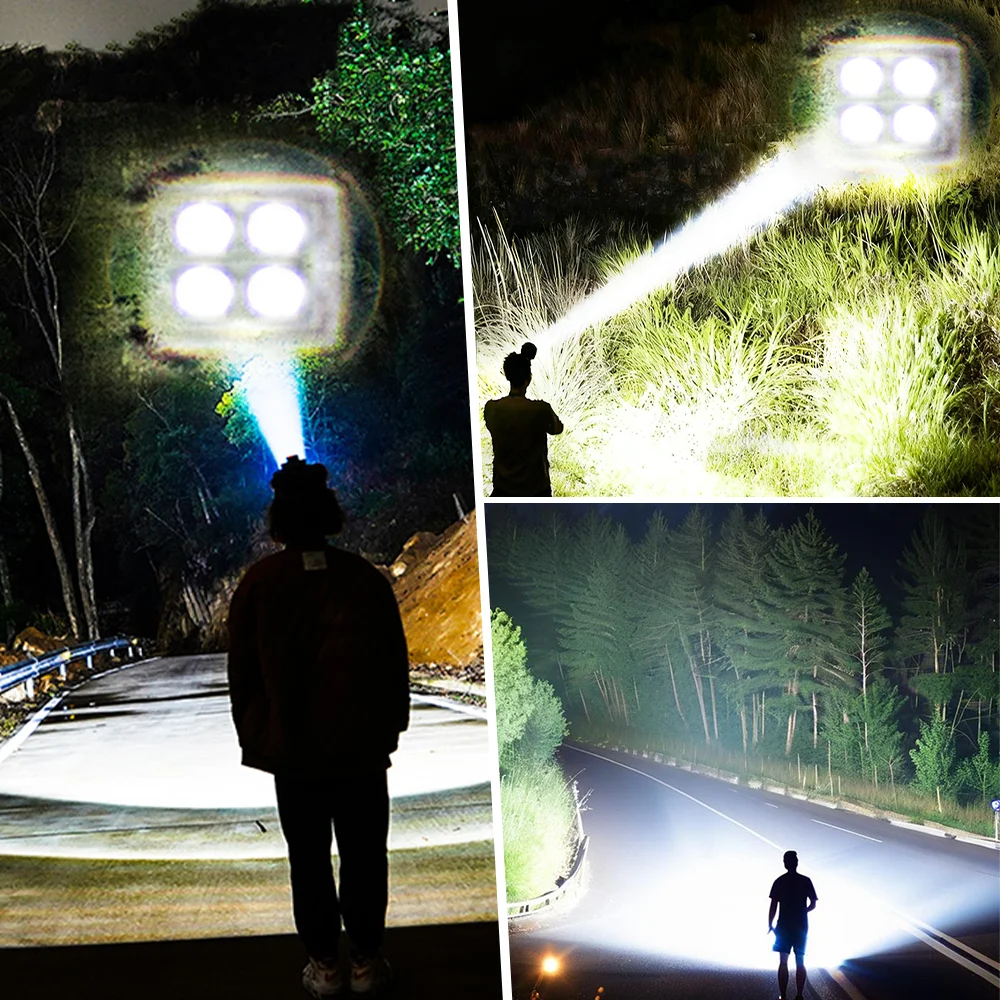120W Ultra Powerful LED Headlamps Super Bright White Laser Long Range Head Flashlight Rechargeable Head Torch Adventure Fishing