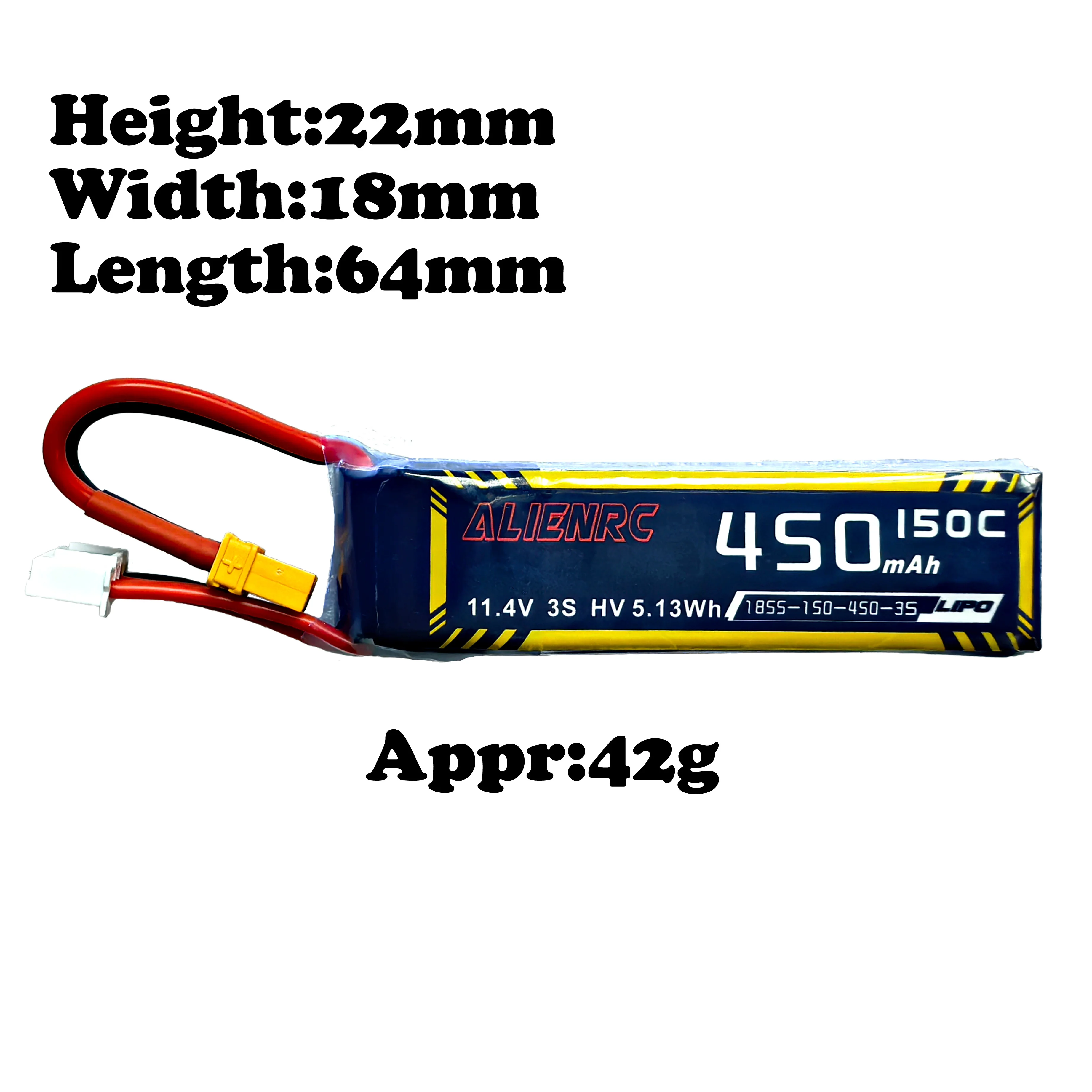 ALIENRC 150C 450mAh 2S 3S 4S XT30 LIHV for 65-85mm toothpick FPV for Tinyhawk/ Mobula fpv battery