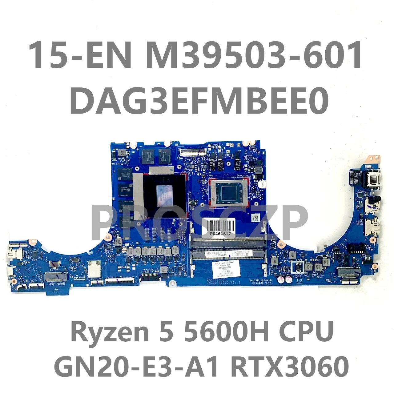 M39503-601 Carte Mère Pour HP 15-EN Ordinateur Portable Carte Mère DAG3EFMBEE0 Avec R5 5600H / R7 5800H CPU GN20-E3-A1 RTX3060 100% Entièrement Testé