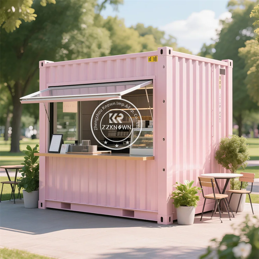 

Mobile Container Coffee Kiosk Outdoor Cafe Bar Coffee Shop Prefabricated Container Restaurant Bar With Full Kitchen