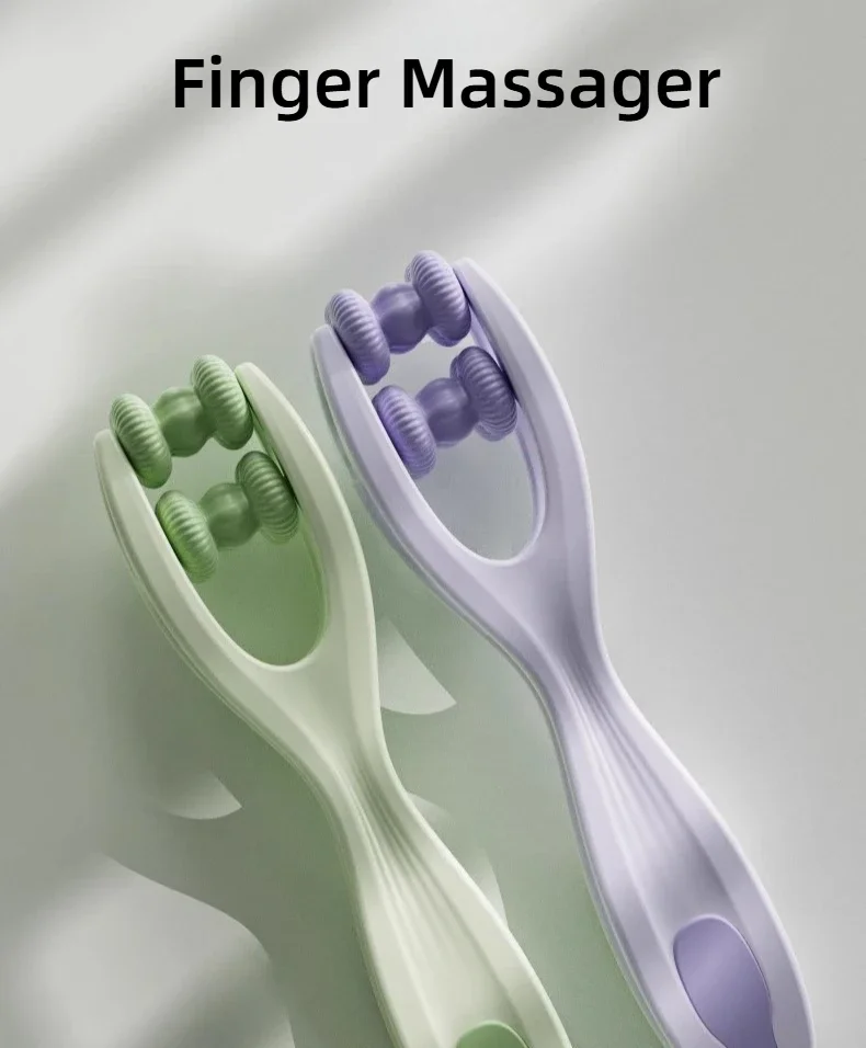 Massaggiatore per le dita Design a rulli a doppia fila Massaggiatore portatile per articolazioni delle mani Massaggio dei punti di tazza Strumenti per il rilassamento muscolare del dragaggio dei meridiani