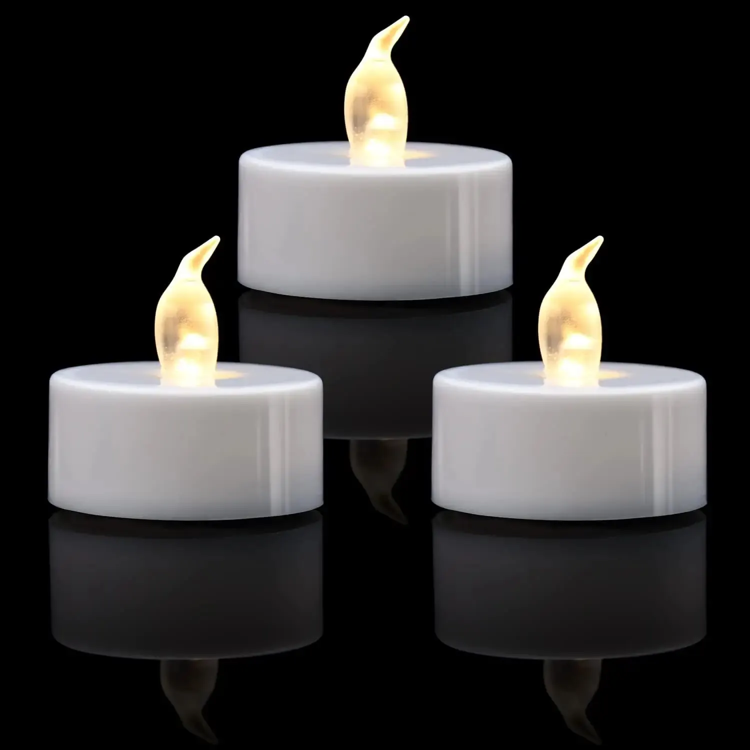 Candlium 12 Pack Warm White Flameless LED Tea Lights Candles Battery Operated 200 Hours For Votive Aniversary Wedding Decoration