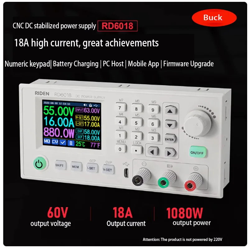 RD6018 CNC DC Adjustable Power Supply Voltage Regulator Switching Power Supply Voltage Regulator 60V Voltage Reduction Module