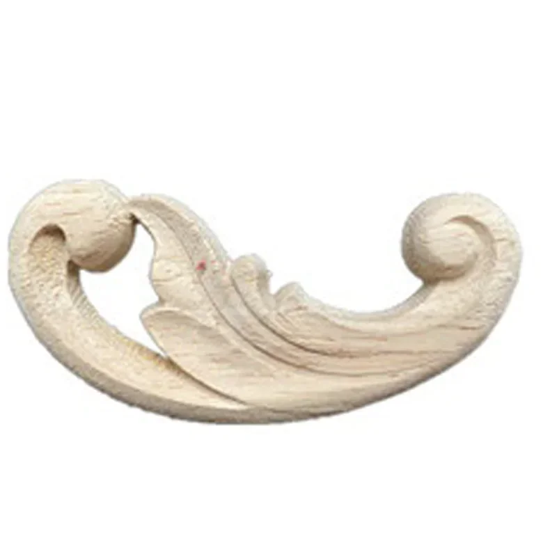 7cm Wood Carved Corner Onlay Furniture Home Decorations Unpainted Applique Home Desk Chair Furniture Decor Furniture Accessories