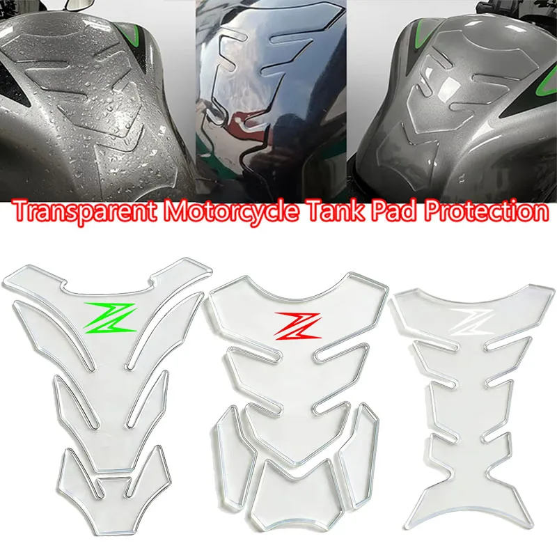 For Kawasaki Z250 Z300 Z650 Z750 Z800 Z900 Z1000 Tankpad Transparent Resin Oil Fuel Gas Tank Pad Tankpad Decal Protector