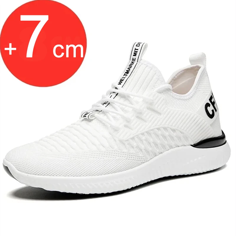 2024 Sneakers Men Elevator Shoes Height Increasing Shoes for Man Insoles 7CM Hidden Heels Sports Inner Heightening Shoes