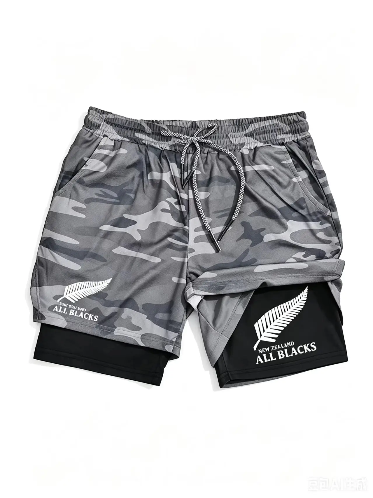Men's 2-in-1 Quick Dry Double-Layer Sports Shorts for Outdoor Gym Training Running Summer Beach Daily Comfortable Fit