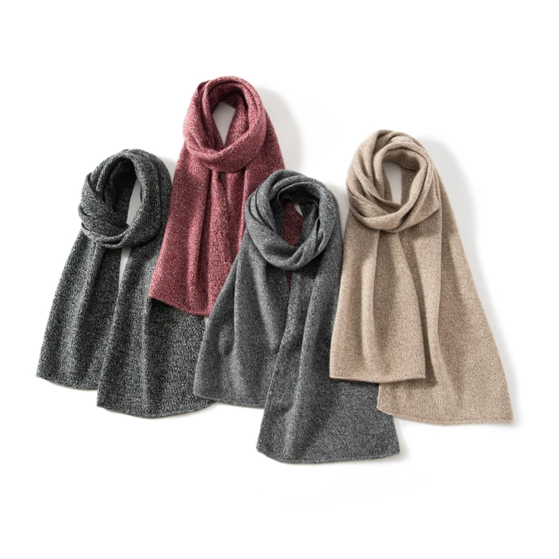 MERRILAMB High Quality 100% Cashmere Scarf Winter Outdoor Neck Warmer Bandana Thicken Ring Cashmere Knitted Scarves for Women