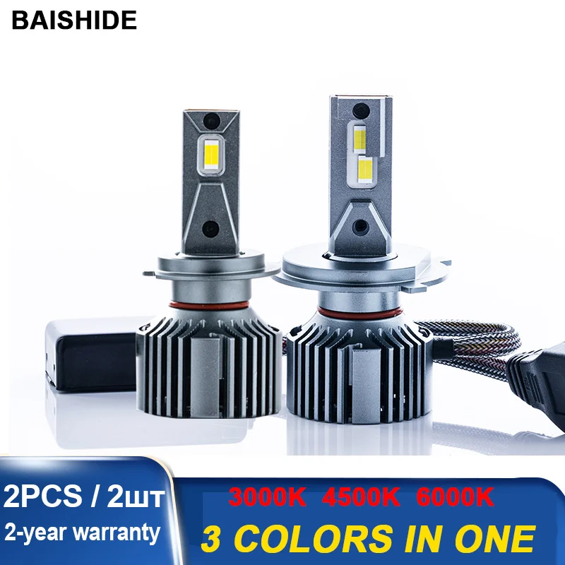 

H7 Led headlamp three colors 3000K 4500K 6000K H1 H4 H8 H11 Led bulb 9005 HB3 9006 HB4 Fog Lamp Automobile Lamp Turbo Headlight