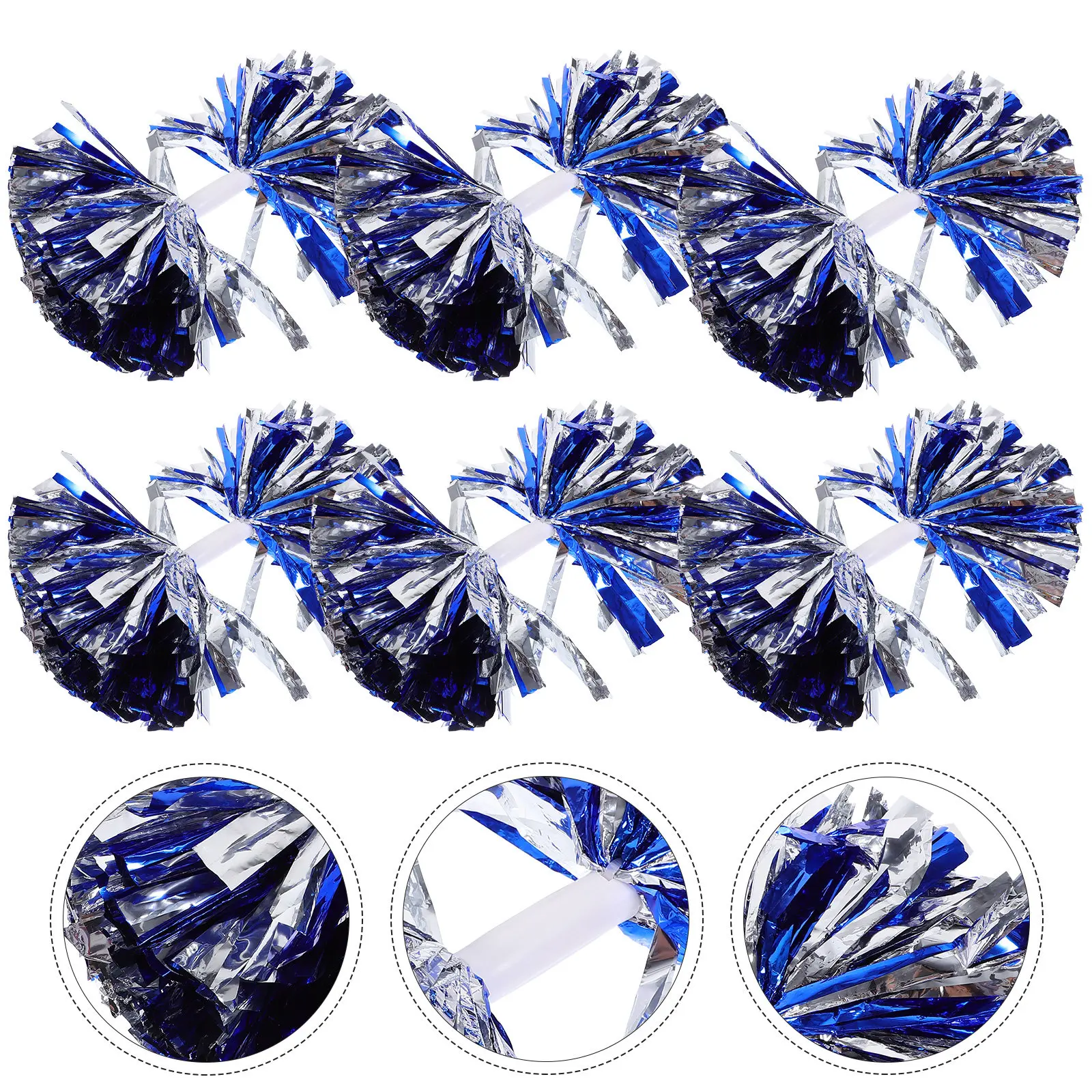 6Pcs Teal Cheer Pom For Sports Events Grip Poms Vibrant Attention-grabbing Cheerleading Prop