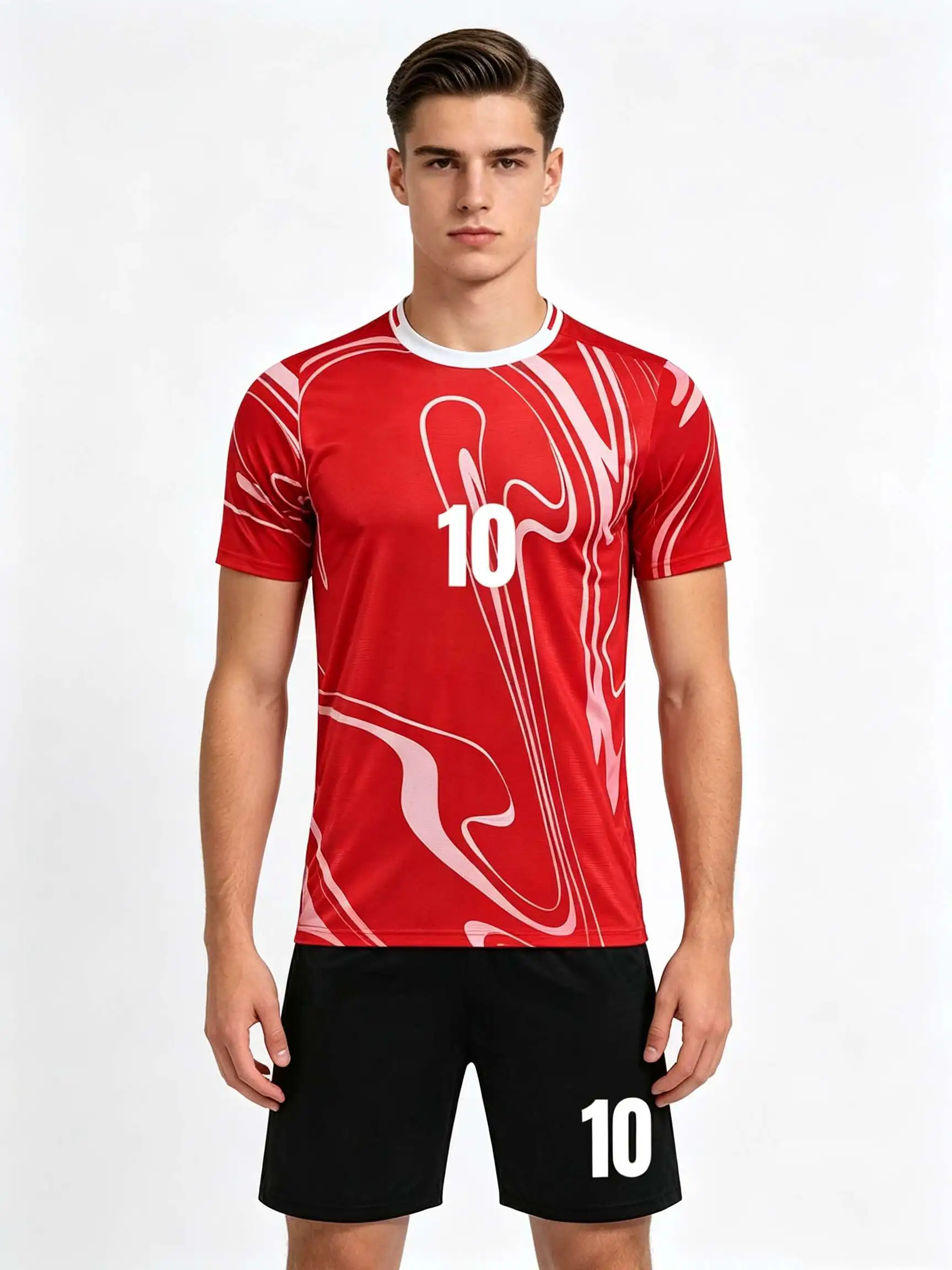 26/27 Unisex Blank Soccer 2‑Piece Set, Kids Adults Parent‑Child Kit, Custom No.1 7 8 9 10 for School Outdoor Team Sports 711510