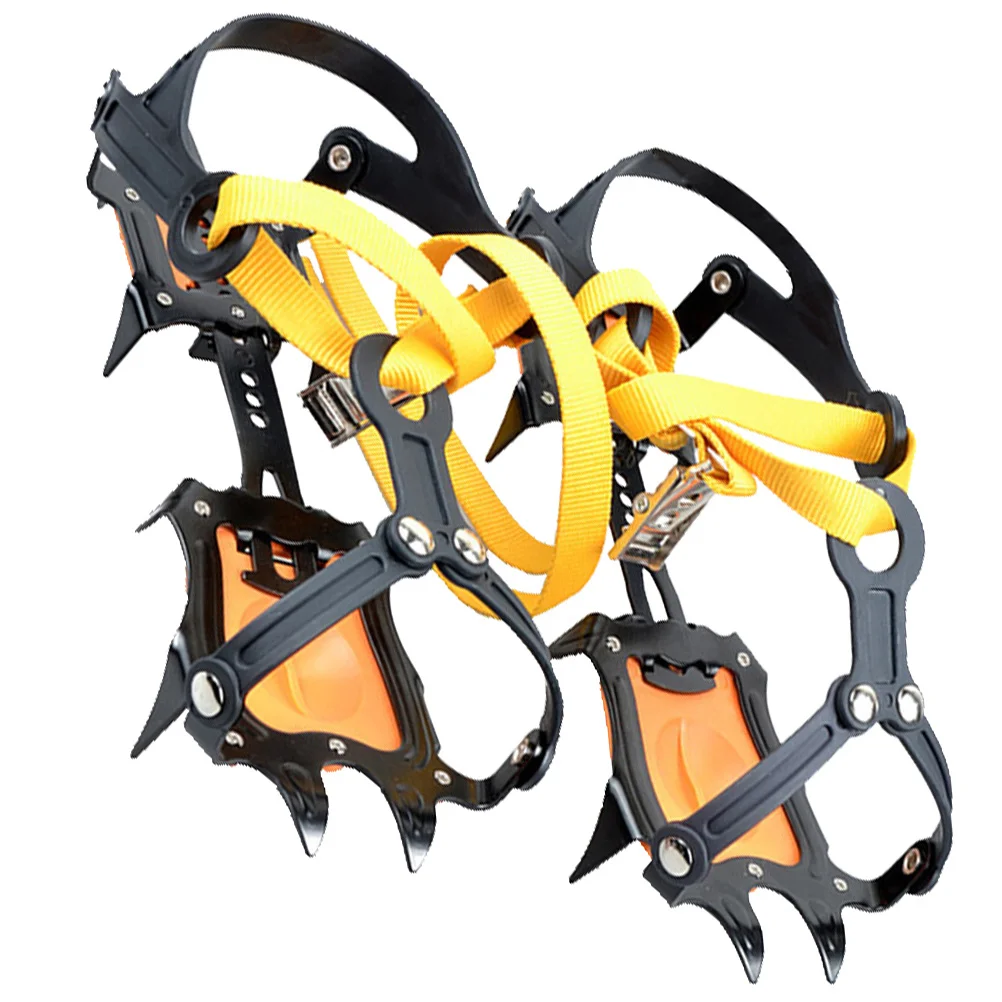 

2pcs /Pair 10 Teeth Anti-Slip Crampons Reinforced Adjustable Mountaineering Shoe Cover Cold Resistant Portable Oxford