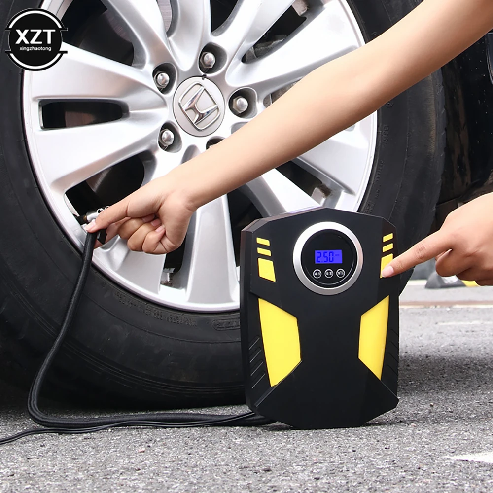 

Portable Digital Tyre Car Air Pump 120W Dc12V Led Display Lighted Tire Inflator Pump Tire Pressure Monitor Auto Emergency Supply