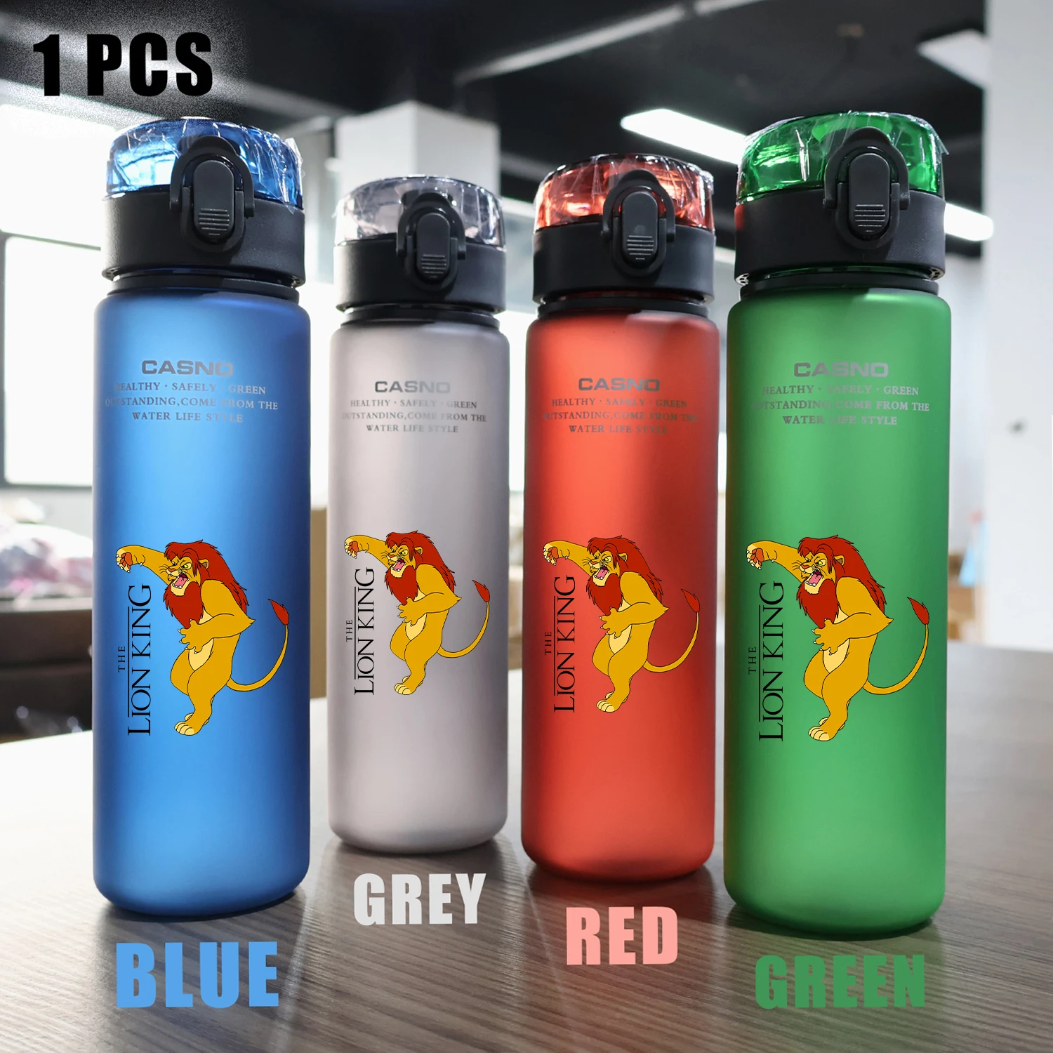 560ML Disney Król Lew Duża pojemność Outdoor Przenośna plastikowa sportowa butelka na wodę Fitness Off Road Kolarstwo Camping Simba