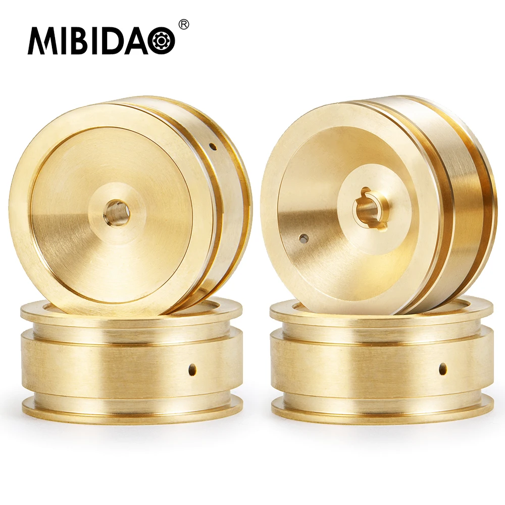 MIBIDAO 2 قطعة جنوط عجلات نحاسية ثقيلة موازنة لقطع غيار السيارات المحورية SCX24 ديدبولت شيفروليه رانجلر المصارع برونكو 1/24 RC