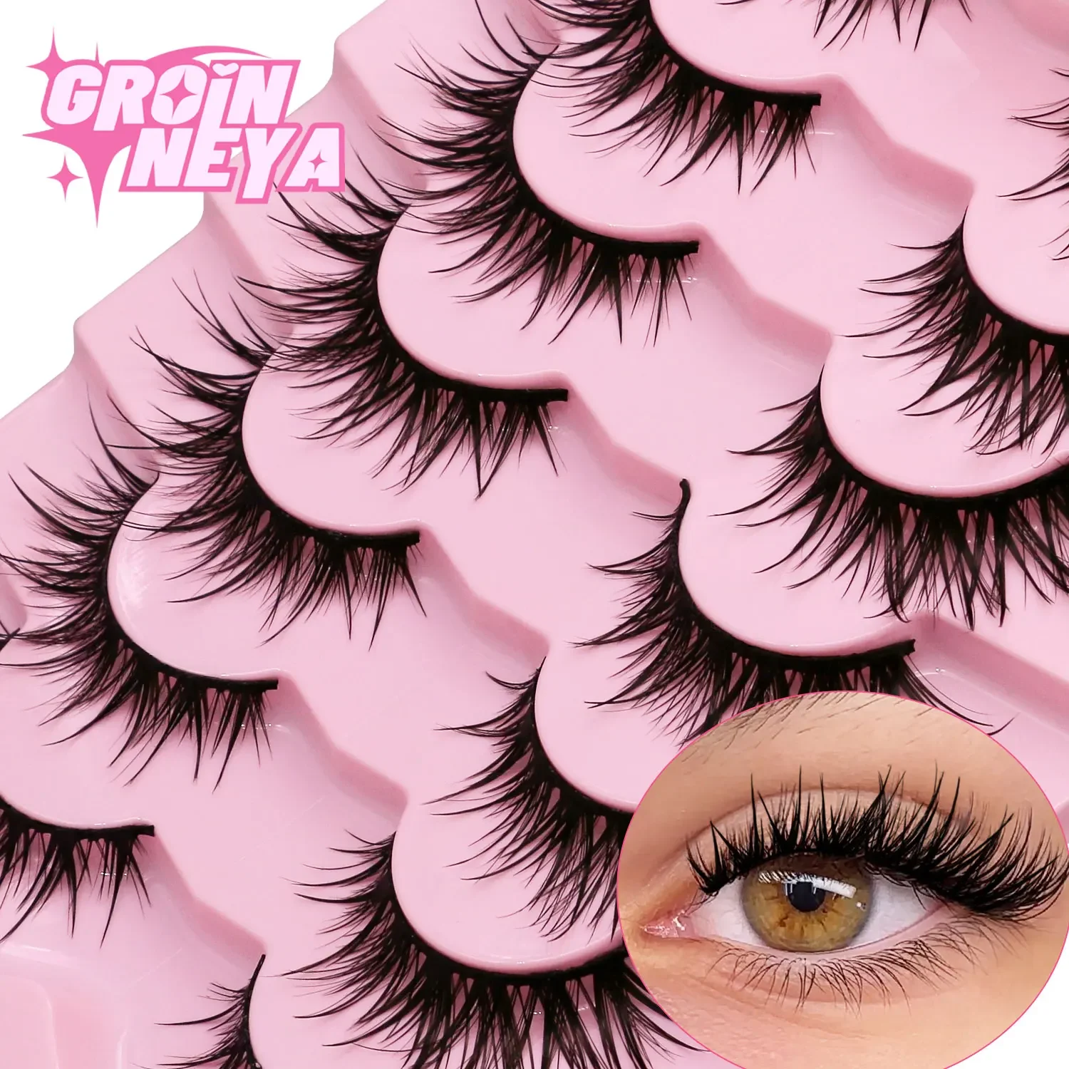 Veltrinay Manga Lashes Fluffy Soft 3D Mink False Lashes Wispy Soft Cross Volume & Natural Reusable Cruelty-Free Fake Lash Makeup