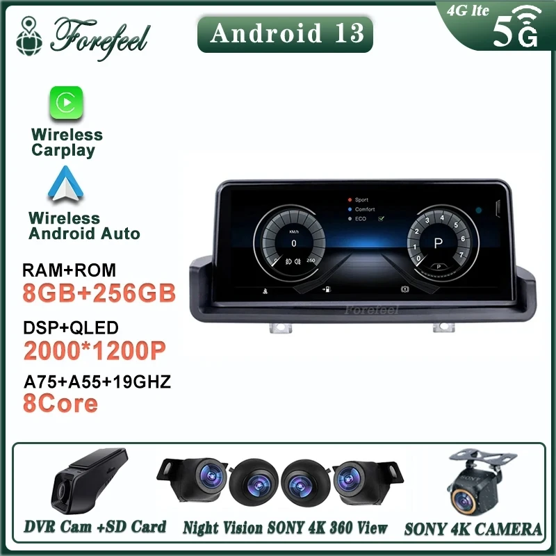 

Android 12 For BMW 3 Series E90 E91 E92 E93 2005 - 2012 System Multimedia Carplay Monitor Car GPS Video Player Screen Navigation