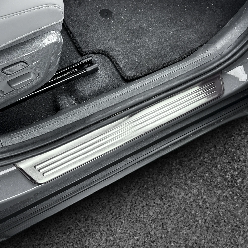 For Kia EV3 2024 2025 Silver Stainless Steel External Door Sill Protectors Front Rear Sill Threshold Guards Car Accessories