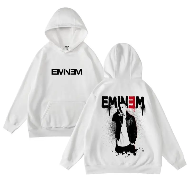 2025 Eminem Women Fashion Hoodies Print Pullover Hooded Music Rapper Hip Hop Joggers Singer Fleece Sweatshirt for Fans Men Tops