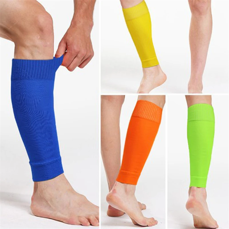 1Pair Soccer Football Leg Brace Socks Sleeves Breathable Sports Socks Adult Shin Guards Calf Protection Socks Leg Cover Sports