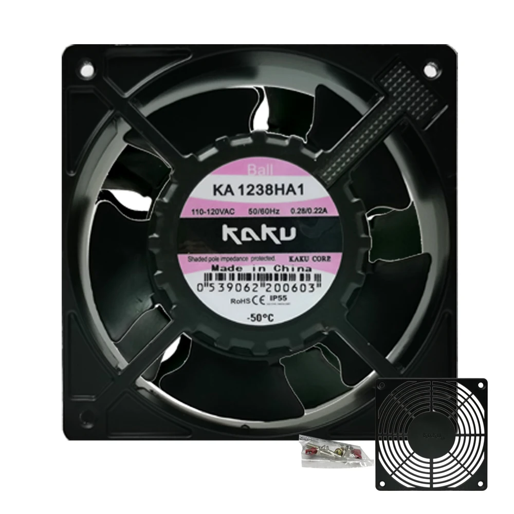 KAKU KA1238HA1 KA1238HA2 AC 110V 220V 120x120x38mm Magnesium Alloy Cooling Fan IP55 Waterproof Axial Fan For Cabinet