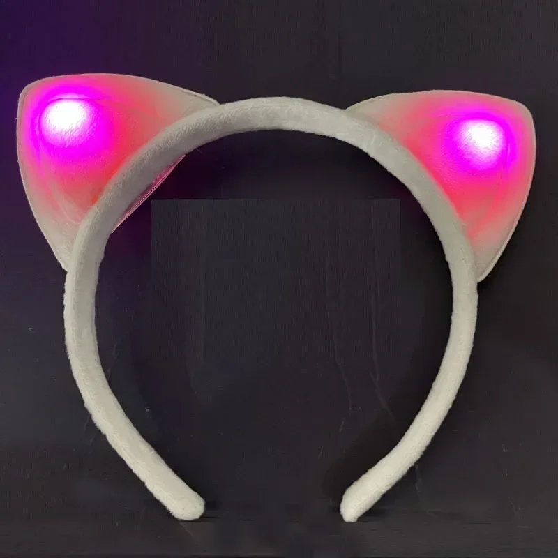 Glowing Cat Ear Headband for Women LED Light up Hairband with Luminous Ears Cosplay, Birthday, Wedding and Festival Parties