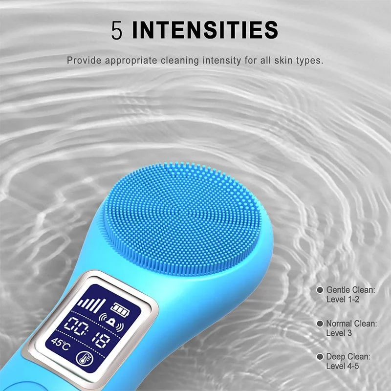 Waterproof rechargeable silicone face scrubber facial cleansing brush beauty equipment