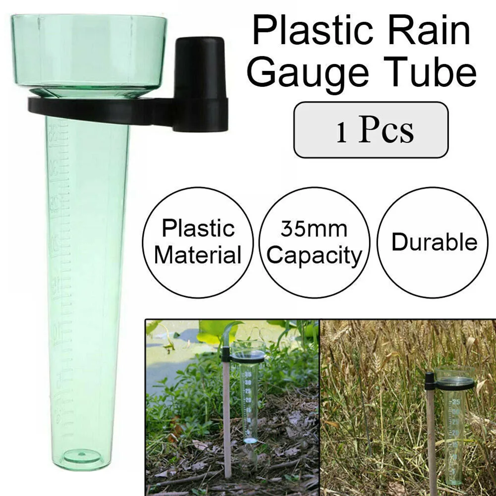 

1pc Portable Water Rain Gauge Rainwater Rainfall Guage PS Outdoor Rain Meter 24.5cm Height Garden Accessories Measurement Tool