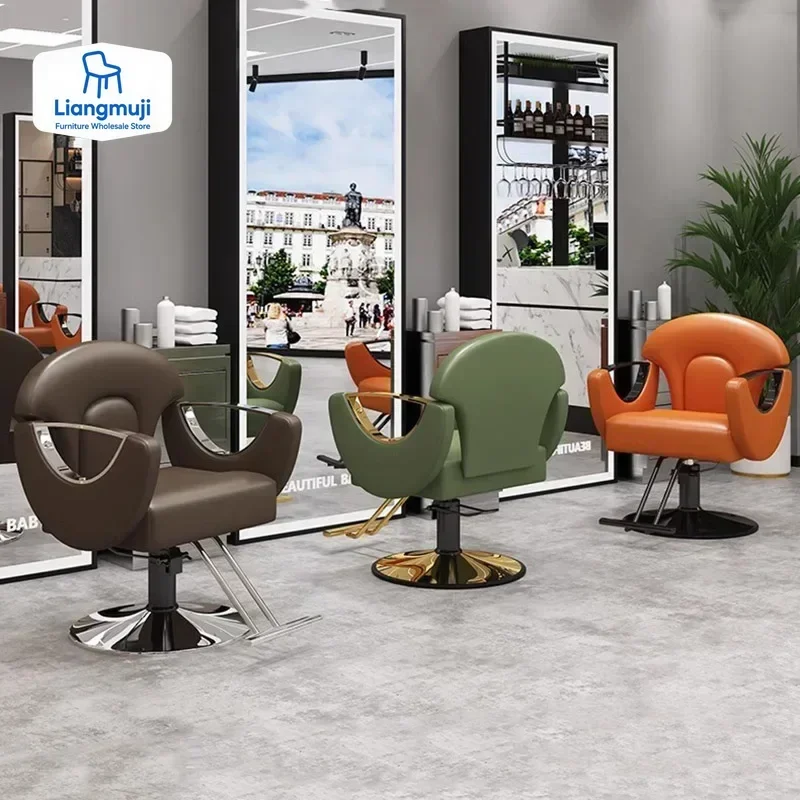 Trendy Modern Barber Chair Professional Elegant Comfortable Retro Salon Chair Luxury Simple Silla Barbero Commercial Furniture