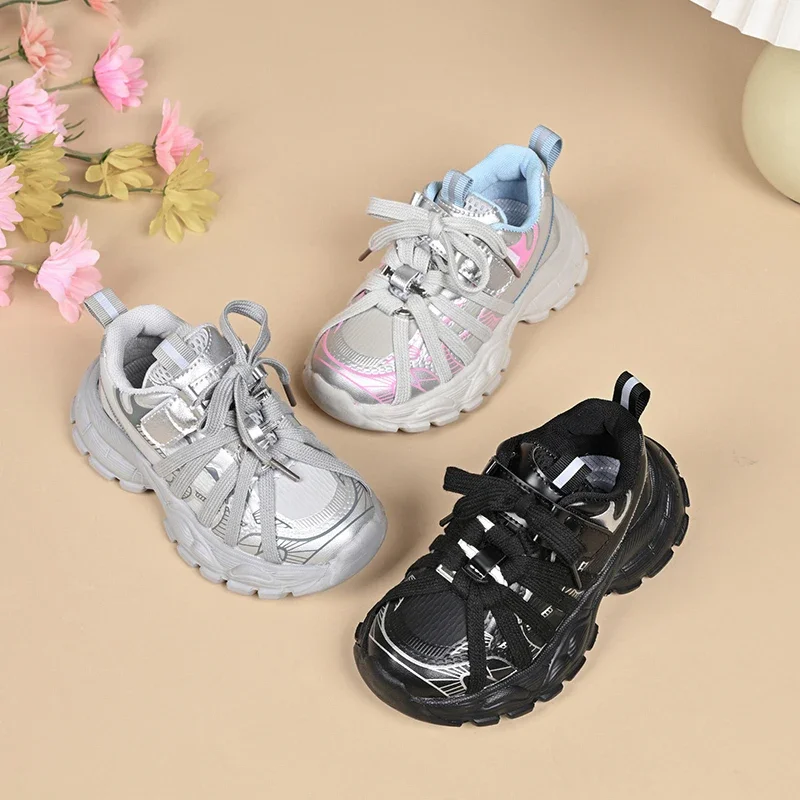 

2025 Trend Kids School Sports Shoes Causal New Boys Girls Chunky Basketball Sneakers Classic Fashion Children Sneakers Versatile