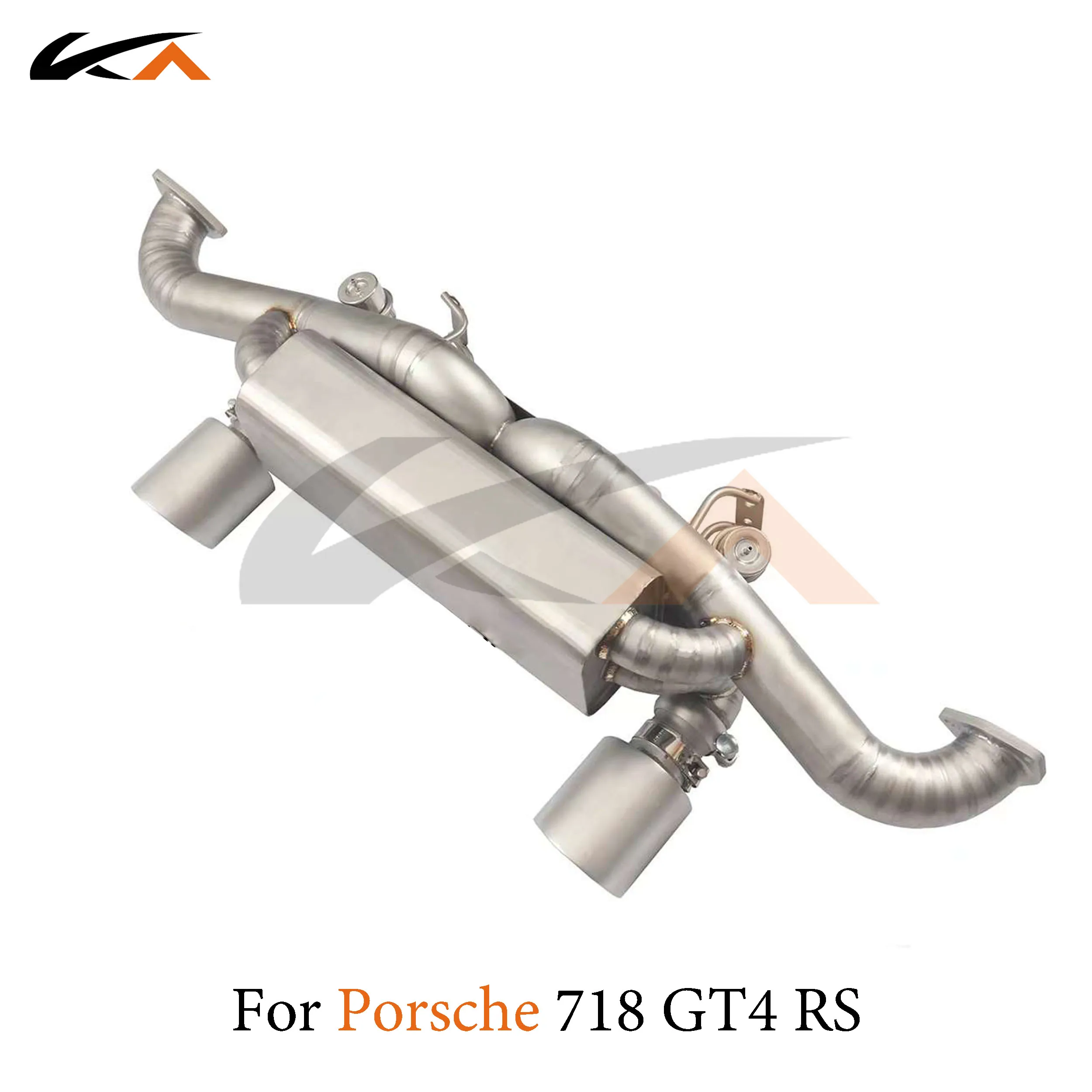 KA Tuning exhaust system stainless catback for Porsche 718 GT4 RS 4.0 rear section performance muffler valve