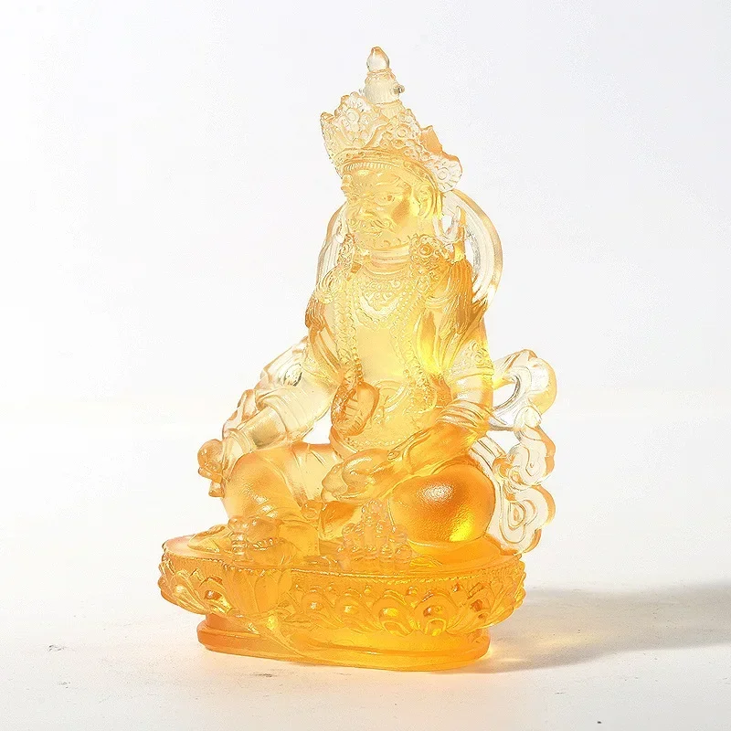 Huang God of Wealth, True Glazed Large, Medium and Small Glazed Buddha Statue Tantra Tibetan Buddha Statue Temple