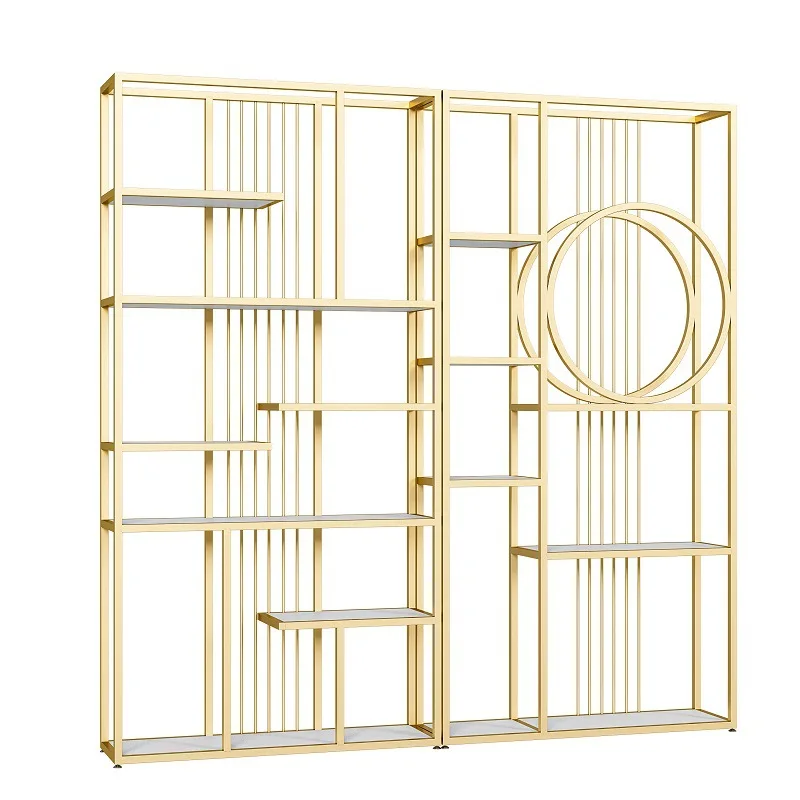 

Nordic Modern Wrought Iron Floor-to-ceiling Commercial Partition Rack Display Cabinet Pavilion Shelf Bookshelf Storage Layer