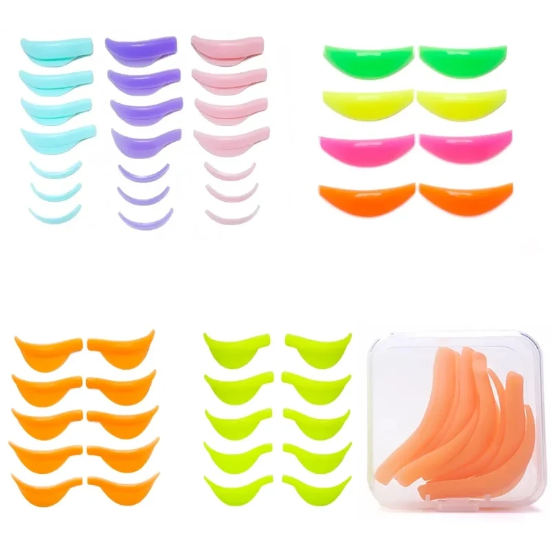 New 4/5/7 Pairs Silicone Eyelash Perm Pad Recycling Lashes Rods Shield Lifting 3D Eyelash Curler Makeup Accessories Applicator