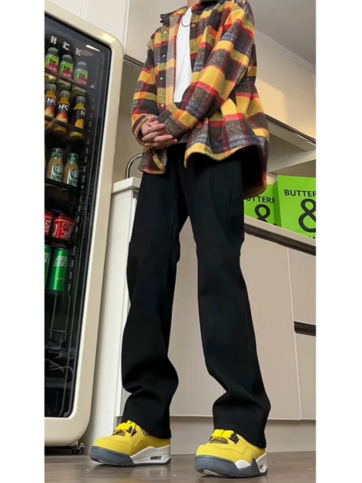 

Bla Elastic Soft Jeans Men's Spring Sli Slim Straight Leg High Waist Slimming Pants American Sle Cotton Polyester Blend