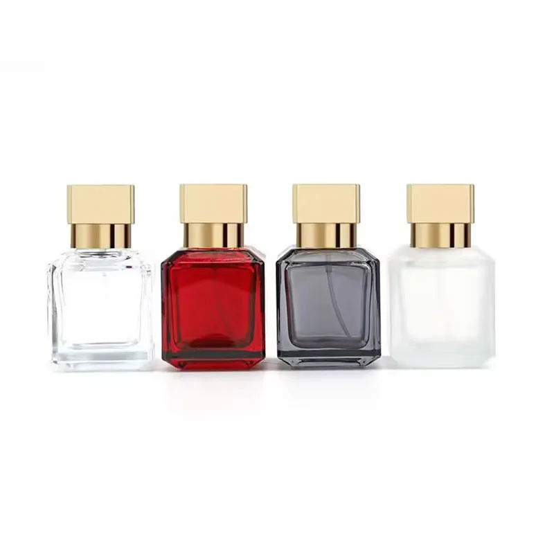 50ml Clear Glass Perfume Bottles Spray Bottles Empty Square Bottles Transparent Perfume Bottle Travel Essentials