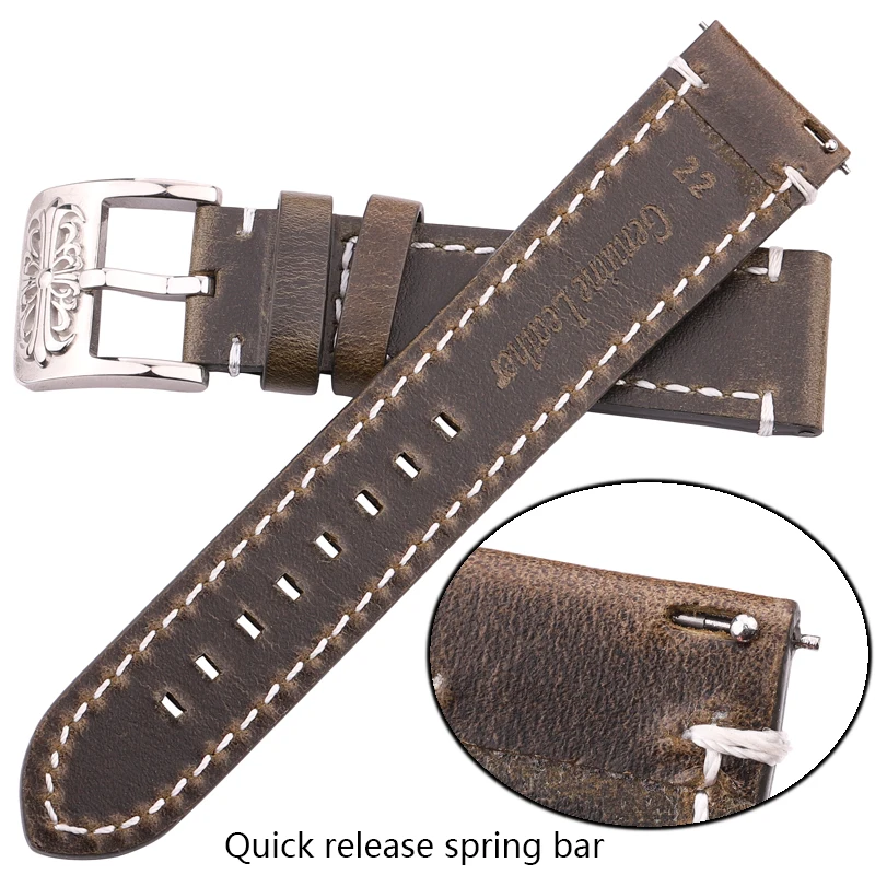 Cow Leather Watch Band Bracelet for Huawei Samsung Galaxy Watch 4 3 Strap Women Men 20mm 22mm 7colors Vintage Watchband