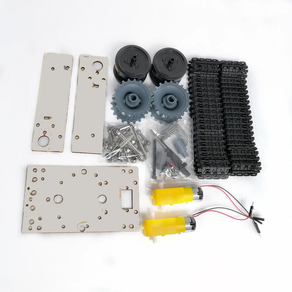 Aluminum assembly, robot crawler car chassis TT motor with cable 3-9v
