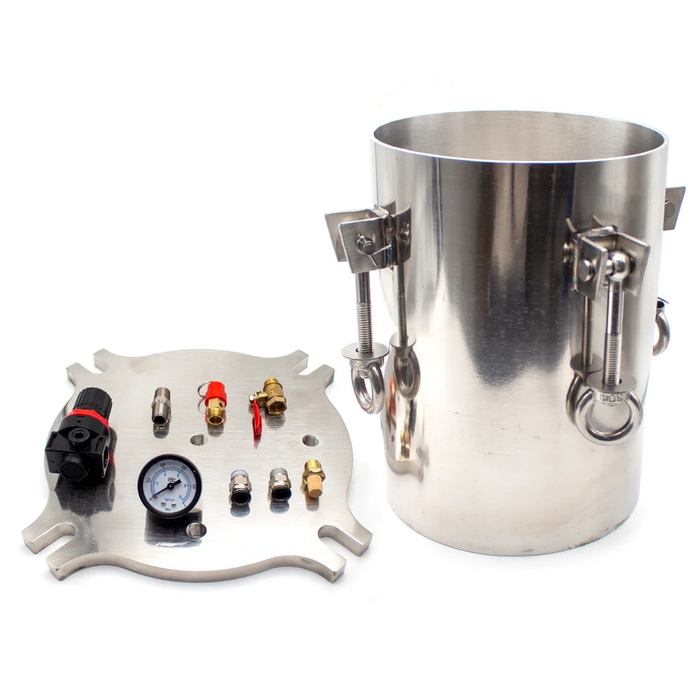 304 Stainless Steel Dispenser Pressure Tank Storage Tank Fluid Dispensing Bucket With Safety Regulating Valve 1-10L