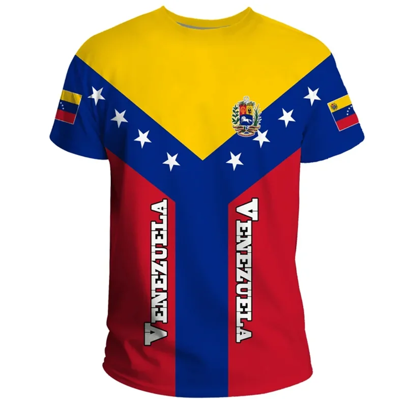 

New In Venezuelan Flag T-shirts 3D Printed Summer Fashion Crewneck Short Sleeved T Shirt Soccer Sports Mens Designer Clothes