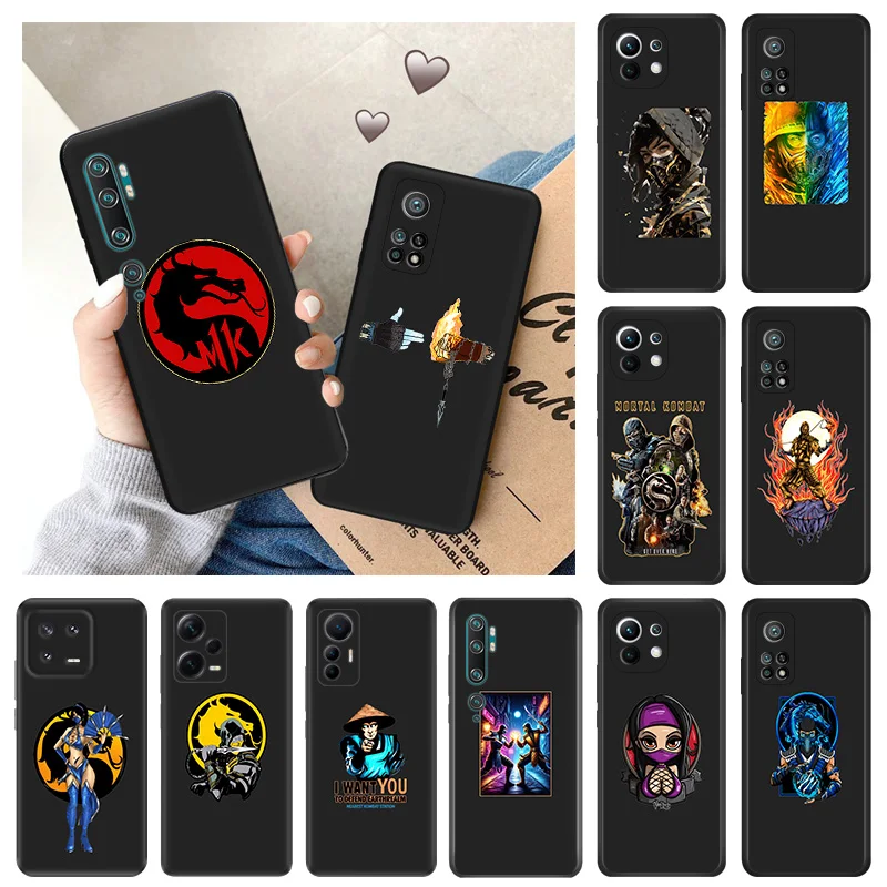 Soft Cases for Xiaomi 13 12 Lite 12t 12x Redmi Note12 Note13 Pro 5G 13c 4G 12c 12s Mortal Kombat Dragon Black Phone Case Cover