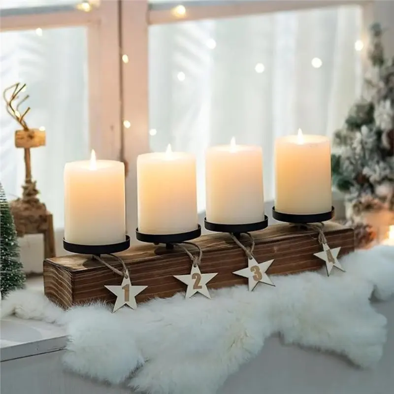 GTBL Elegant Tabletop Candle Holder-4-Pillar Candelabra Centerpiece For Weddings& Home Decor
