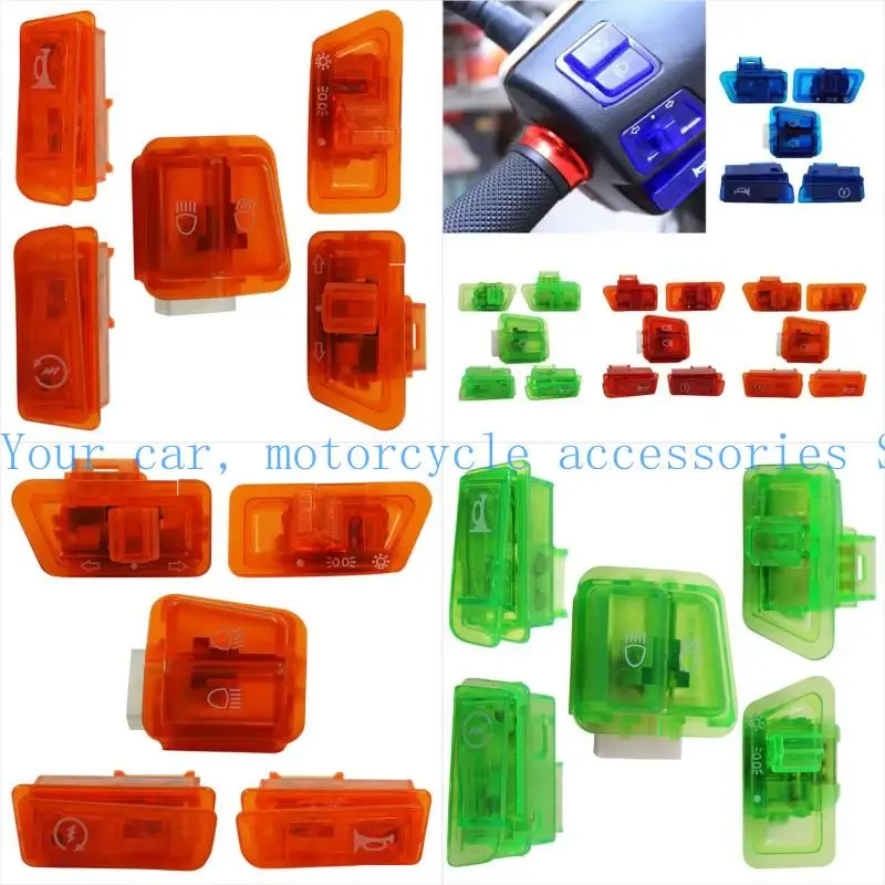 

31BC 5pcs Motorcycle Switch Button with Headlight Turn and Horn Functions